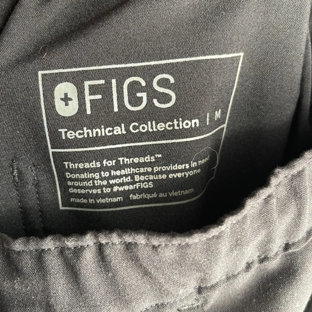 Figs Black Medical Nurse Doctor Hospital Scrub Pants Cargo Size Med EUC #6305